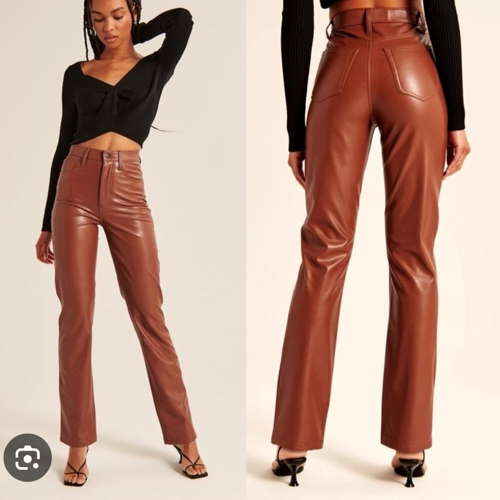 Abercrombie brown/burgundy Leather Pants
